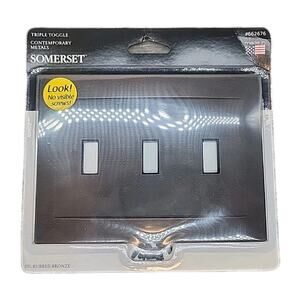 SOMERSET Triple Toggle Wall Plate Hidden Screws Oil-Rubbed Bronze #662676 [77]